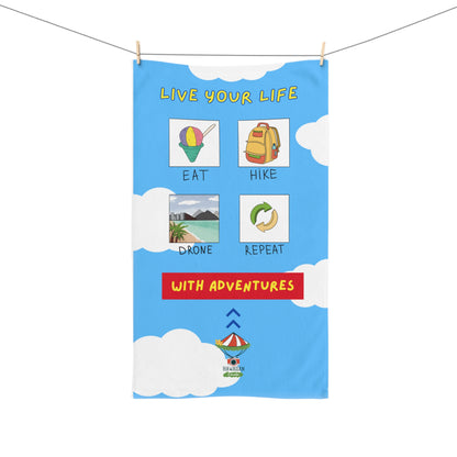 Hand Towel 16" x 28" | Eat, Hike, Drone, Repeat